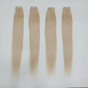 Extensions de cheveux humains blonds indiens lisses de 24 pouces, mèches de cheveux blonds ondulés bruts d'Inde du Sud - Product Image 1
