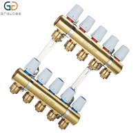 Collecteur de chauffage par le sol automatique OEM en laiton pour système hydronique 1''x2-8 voies eau 220V