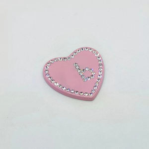 Дизайнерские украшения в форме сердца с буквами, стразами и кристаллами для декора сумок и брелоков. - Product Image 4
