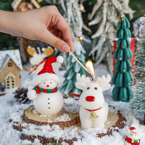 Wholesale Cute Christmas Scented <b>Candles</b> Snowman Elk <b>Shaped</b> <b>Candles</b> Gift Fragrance Aromatherapy <b>Candles</b> for Christmas Decoration - Product Image 2