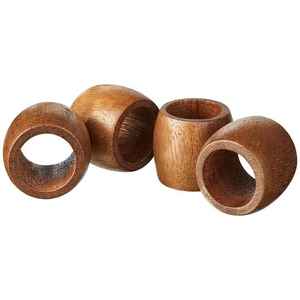 Ronds de serviette en bois de luxe en formes rectangulaires et carrées pour mariages fêtes hôtels et restaurants porte-serviettes inclus - Product Image 5