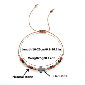 Pulsera cruzada <span class=keywords><strong>de</strong></span> hematita religiosa <span class=keywords><strong>para</strong></span> hombre con cuentas <span class=keywords><strong>de</strong></span> piedras preciosas naturales Confirmación cristiana Comunión Bautismo Regalo <span class=keywords><strong>de</strong></span> Pascua Versículo <span class=keywords><strong>DE</strong></span> LA Biblia - Product Image 5