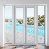 Porte coulissante panoramique moderne en aluminium NFRC AS2047 CE avec écran en acier inoxydable, cadre fin, grand vitrage, isolation thermique pour balcon, patio, porte métallique pour maisons, porte intérieure avec cadre