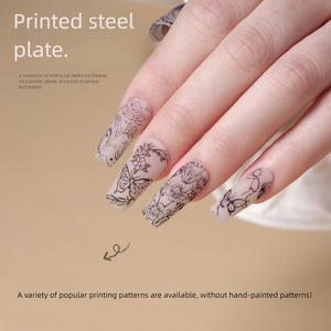 Plaque de tamponnage pour ongles motif papillon, plaque d'impression en acier pour nail art, modèle pour manucure française - Product Image 3