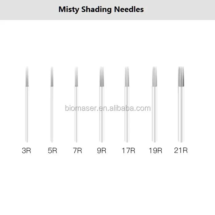 Bmx oem gama raios esterilizados 100 peças, descartáveis agulhas de maquiagem permanente microblading lâminas redondas para caneta manual