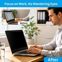 Vente en gros d'usine 4 voies 360 °   Filtre de confidentialité pour écran d'ordinateur portable 14 pouces 16:10, protecteur d'écran amovible anti-espion et anti-reflet