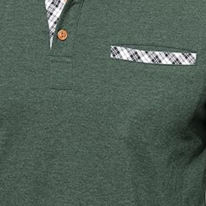 Men's Green Short Sleeve <b>Polo</b> <b>Shirt</b> <b>With</b> Chest <b>Pocket</b> Casual Knitted Cotton Breathable Solid Color Design Regular Fit - Product Image 6