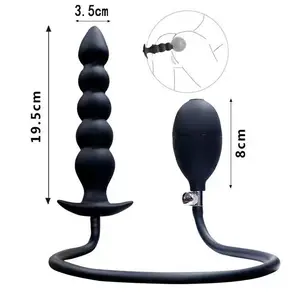 Anal Pumping Toy Silicone Inflatable Dildo Butt Plug With Pump Ass Plug Expand Dildo Air-Filled Inflatable Anal Plug