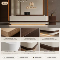 Qianhao - Mobilier de bureau commercial de luxe léger de style médiéval haut de gamme en MDF, ensemble complet pour restaurant, salon, réception