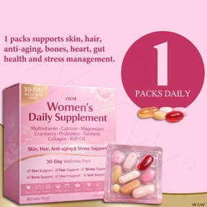 Suplemento Multivitamínico Diario <span class=keywords><strong>para</strong></span> Mujeres <span class=keywords><strong>de</strong></span> 30 Días con Arándano Rojo, Probióticos, Cúrcuma, Colágeno y Aceite <span class=keywords><strong>de</strong></span> Krill <span class=keywords><strong>para</strong></span> la Piel, <span class=keywords><strong>el</strong></span> Cabello y Antienvejecimiento - Product Image 4