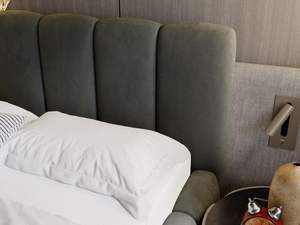 Lit rembourré moderne luxueux et confortable avec coffre de rangement, tête de lit en tissu velours, <span class=keywords><strong>sommier</strong></span> à lattes et matelas (Gris <span class=keywords><strong>160x200</strong></span>) - Product Image 6