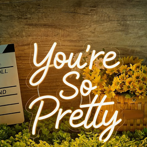 Spedizione Rapida, Insegna Luminosa Personalizzata 'You're so Pretty' in Acrilico Bianco Caldo, Cartello Illuminato per Decorazioni Casa, Ufficio e Feste - Product Image 3