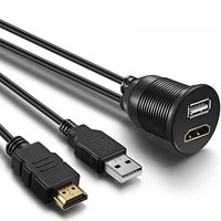 Câble automobile étanche USB3.0 vers HD pour tableau de bord, montage encastré