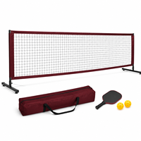 Kit de filet de pickleball portable avec filet résistant aux intempéries, tubes en acier détachables et sac de rangement pratique
