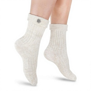 Trachten Bavraian High Ankle <b>Wool</b>/Spandex Mix Material <b>Socks</b> Solid Casual Ribbed Crew Slouchy <b>Men</b>’s Custom <b>Thick</b> Scrunch <b>Socks</b> - Product Image 1