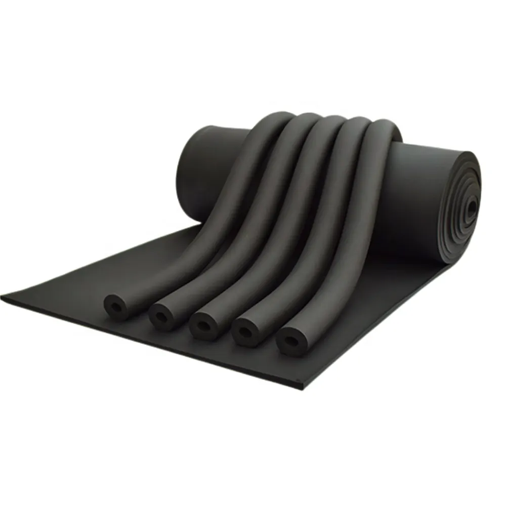 Funas nbr/pvc high density foam rubber insulation tube heat insulation material fire retardant rubber foam tube