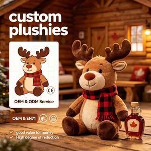 Custom Elk Plush Toys Wholesale OEM ODM Stuffed Animal Dolls High Reduction Soft Plush With CE EN71 Safety Certification - Product Image 1