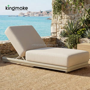Ensemble de mobilier <span class=keywords><strong>d</strong></span>'extérieur commercial, lit de soleil pour hôtel, bord de piscine, chaise longue en aluminium haut de gamme réglable avec coussin - Product Image 1