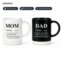 Taza de Cerámica Personalizada con Definición de Mamá y Papá, Taza de Café Mate de Dos Tonos, OEM ODM, Regalo al por Mayor