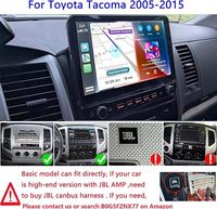 Autoradio tactile 10,1 pouces pour Toyota Tacoma 2005-2015 avec Apple CarPlay sans fil, Android Auto, GPS, commande au volant, WiFi, FM et caméra de recul