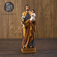 8 pouces Catholique Saint Joseph et Jésus Statue Résine Saint Joseph Sculpture Décoration Saint Joseph et Enfant Jésus Figurine Cadeau Religieux