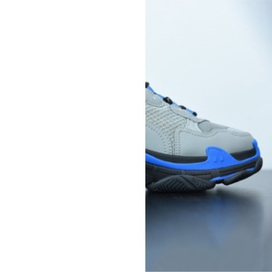 Grey Blue Chunky Dad Sneakers, Men/<b>Women</b> Retro Platform Running Shoes, Mesh Suede Casual Streetwear <b>Trainers</b> - Product Image 2