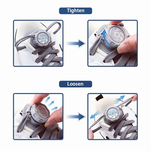 Cordones de Zapatos Unisex, 1 Par, Simples, Automáticos, de Cuerda Gruesa de Poliéster, Cordones Elásticos con Hebilla Giratoria, Fáciles de Instalar, Accesorios para Zapatos - Product Image 2