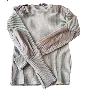 Pull kaki HBS25 avec écussons sur les épaules et les coudes pour homme et pull oversize - Product Image 3