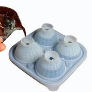 Grands bacs à glaçons en silicone de qualité supérieure sans BPA 2 pouces gros cubes et boules pour une libération facile fabricant de verre à liqueur pour whisky Cocktails - Product Image 1