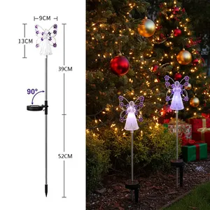 <span class=keywords><strong>Lampe</strong></span> <span class=keywords><strong>solaire</strong></span> <span class=keywords><strong>LED</strong></span> en forme d'ange pour jardin, cimetière, tombes, lampes d'extérieur étanches pour cimetières, pelouse décorative, alimentée par énergie <span class=keywords><strong>solaire</strong></span> - Product Image 2