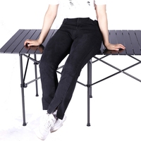 Table de Camping en rouleau de bois en aluminium, haut de gamme en aluminium, Table pliante réglable en hauteur, Table de pique-nique haute