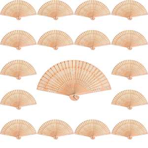 Custom Print Carved Bamboo <b>Handheld</b> <b>Fans</b> Vintage Birthday Gift Foldable Wooden <b>Fan</b> for Chinese New Year Wedding Party Decoration - Product Image 1