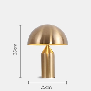 Lampada Moderna a Fungo Dorata Lampade da Tavolo in Metallo Ottone Elettroplaccato Lampade da Tavolo Semplici di Lusso Luce Decorativa per Hotel - Product Image 2