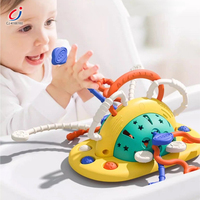 Chengji Jouets pour bébés en silicone souple à tirer par la corde, favorisant la motricité fine, jouets sensoriels Montessori à thème dessin animé, lots en promotion