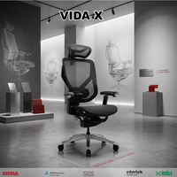 Chaise de bureau ergonomique haut de gamme en maille avec 15 positions d'inclinaison, accoudoirs à commande filaire 5D, siège coulissant, anti-bruit, certifiée BIFMA