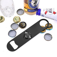 Décapsuleur plat en acier inoxydable avec logo personnalisé, kit d'outils promotionnels pour cuisine, bar, restaurant, cadeau de mariage