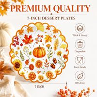 Assiettes et serviettes de fête d'automne, ensemble de vaisselle jetable à thème feuille d'érable, citrouille et tournesol pour Thanksgiving et l'automne