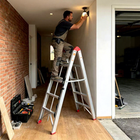 Augmentez vos revenus en ligne : Échelle pliante rigide en aluminium à 3 marches, pédale antidérapante, portable, 150 kg, EN 131, pour plafond et grenier