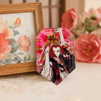 Standee Akrilik Potongan Permata Poligonal Ramah Lingkungan, Karakter Anime Tradisional Tionghoa Prajurit Berambut Merah, Dekorasi Meja, Hadiah