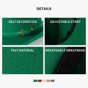 หมวกผ้าสักหลาดโพลีเอสเตอร์สำหรับผู้ชาย, หมวกผ้าสักหลาดโพลีเอสเตอร์สำหรับใส่กลางแจ้งฤดูหนาวและอุ่นได้แถบกันหนาวแบบคาวบอยกันน้ำระบายอากาศได้ดี - Product Image 4