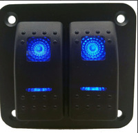 4 Gang Marine Car Rocker LED Light Switch Panel IP65 Waterproof Blue 24V 20A SPST pour Marine Boat