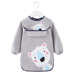 Vêtements de protection à manches longues pour enfants manger bavoir imperméable maternelle peinture Smock robe de dressage inversée pour l'<span class=keywords><strong>art</strong></span> - Product Image 4