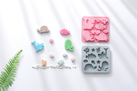 Moules à gâteau en silicone antiadhésifs à motif d'animaux marins, de qualité alimentaire, réutilisables, mignons, en silicone magnétique, pour chocolat, bonbons et glaces DIY