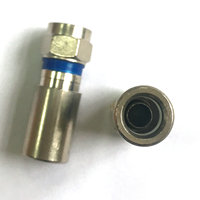 Connecteur coaxial à compression BNC mâle sans soudure RG6 RG59 RF en argent et zinc/cuivre noir