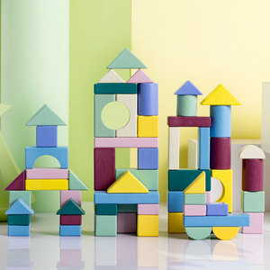 Bộ Xếp Hình Khối Gỗ Tự Nhiên, <span class=keywords><strong>81</strong></span> Miếng, Đồ Chơi Phát Triển Nhiều Màu Sắc, Kích Cỡ, Khối Gỗ, Đồ Chơi Lắp Ráp - Product Image 2