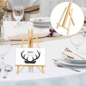 Soporte de caballete portátil de bambú natural, lienzos de pintura de artista, Marco plegable, caballete de exhibición de mesa versátil ajustable - Product Image 4