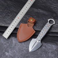 Couteau de chasse à lame fixe en acier inoxydable Bochen anti-corrosion, dureté 58, taille mini avec étui en cuir pour le camping en plein air