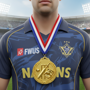 Ensemble de médailles de cricket personnalisées à prix abordable |   Médailles de récompense pour tournois de cricket en or/argent/cuivre, <span class=keywords><strong>vente</strong></span> en gros d'usine, avec logo personnalisé - Product Image 2