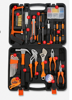 Ensemble d'outils ménagers de haute qualité 32 pièces 32-en-1 avec pinces, ruban à mesurer, scie dans un étui rigide (personnalisable OEM)