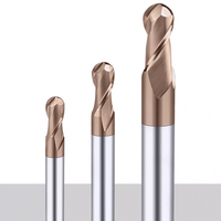 Fresa de punta esférica de acero de tungsteno de dos flautas afiladas de alta precisión para contorneado 3D